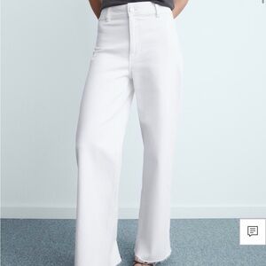 Mango Catherine White Wide Leg Jeans